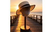 Velvet Head Form Stand Solid Mannequin Head with Wooden Base Compact
