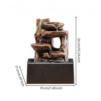Desktop Water Feature Mini Rock Waterfall Decor Quiet Pump