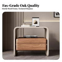 Single-Drawer Bedside Table Minimalist Design Nightstand Luxury Feel for Adults