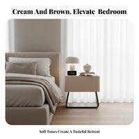 Storage Nightstand Italian aesthetic Shaped Bedside Cabinet Minimalist Design