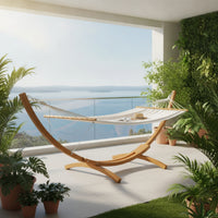 Hammock Bed with Stand Curved Curved Hammock with Stand Weather-Resistant Lounge Chair for Adults, Garden, Poolside, Backyard