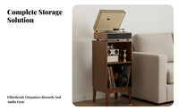 Vinyl Record Storage Cabinet Solid Wood LP Album Storage Furniture Mortise and Tenon Structure Stable Construction Dedicated Audio Organizer Suitable for Living Room Study Audio Room