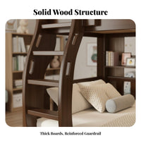 Multi-Functional children's Bed Space-Saving Wooden Bunk Bed with Storage Tall Guardrail Bedroom Furniture for Teens, Parents, Small Apartment, Home