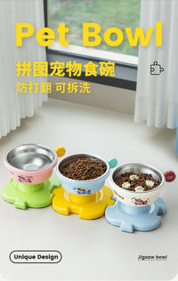 宠物碗蛋糕型猫碗不锈钢防黑下巴护颈高脚碗可拆洗防打翻猫碗狗碗