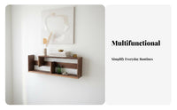 Floating Shelf Set Solid Wood Hanging Cabinet Sturdy Construction for Homeowners