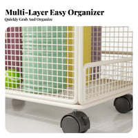 Easy to Move Exercise Mat Storage Rack Mobile Rolling Fitness Equipment Cart Space Saving Design Rolling Fitness Equipment Organizer 360° Rotating Wheels for Corner