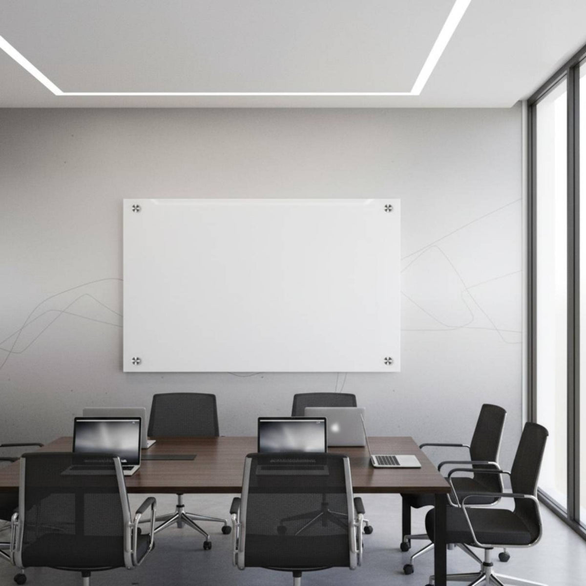 Attractive Glass Whiteboard Ultra-White Tempered Glass Whiteboard Office Display Rectangular Non-Porous for Home