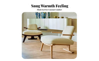 Sherpa Upholstered Armchair Modern Minimalist Design Upholstered Armchair with padding firm-density Foam Seat space-saving Size