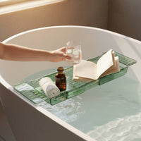 Extendable Bathtub Tray Non-Slip Bathroom Accessory Tablet Holder for Spa