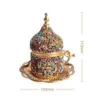 Gold Turkish Cup Set Luxury Turkish Coffee Cup Set Ornate Design for Gift