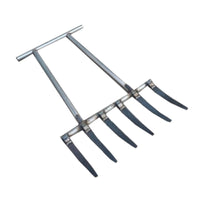 Steel Digging Fork Pointed Tines Long Handled Pitchfork Straight Crosspiece