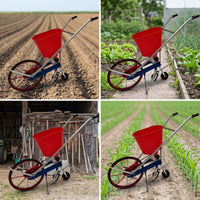 Manual Seeder with Growth Additive Distributor Chain-Driven Seeder with Growth Additive Distributor Wheeled Push-Type Row Planter for Farmers, Farm
