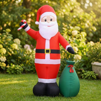 Giant Inflatable Santa with Gift Sack Large Inflatable Santa Santa Festive for Homeowners