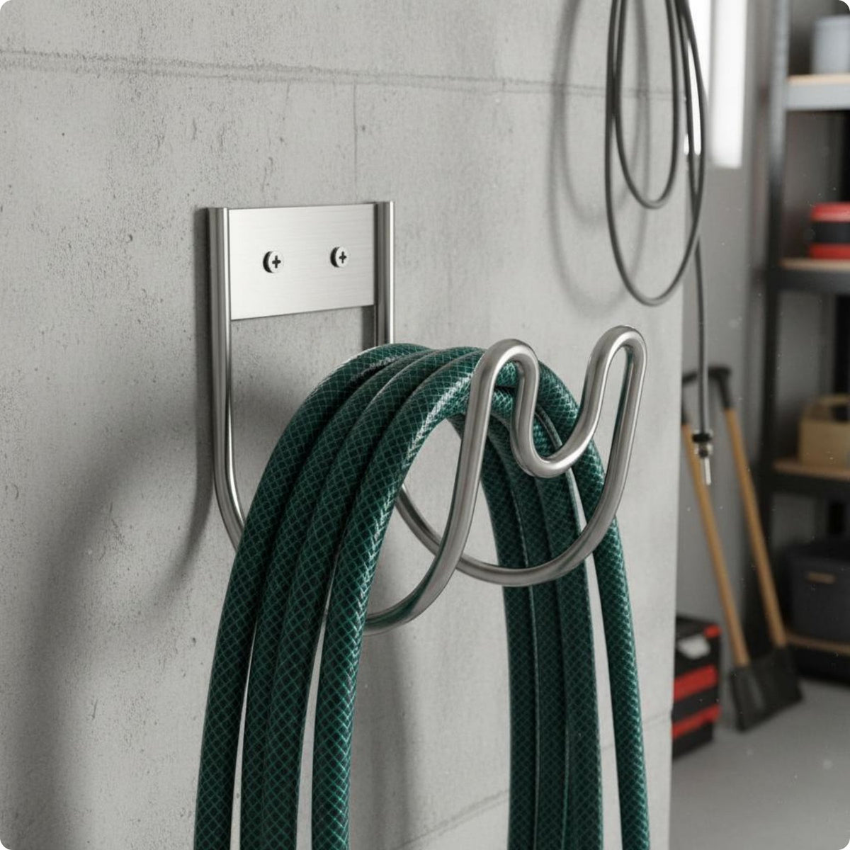 U-Shaped Hose Rack Heavy Duty Wall Mounted Hose Hanger Stainless Steel