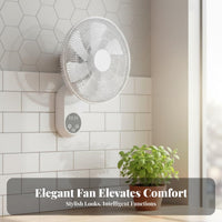 Wireless Control Wall Fan Quiet Performance Wall-Mounted Fan Air Circulator Space Saving Home Appliance Multi-Speed Settings