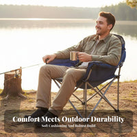 Portable Armchair with drink Holder Foldable Design Folding Chair sturdy Frame