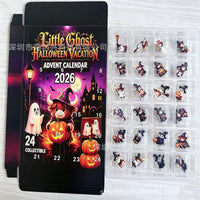 Halloween Ghost Dog Highland Cow Countdown Blind Box Pumpkin Cat Witch Pattern Acrylic Pendant Set