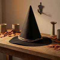 Black Pointed Wizard Hat Halloween Wide Brim Wizard Hat Festive Celebration