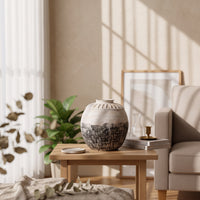 Ceramic Vase with Fluted Shoulder Handcrafted Ceramic Vase with Narrow Mouth Hand Painted for Interior Designers, Refined Simplicity Seekers