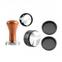 4 Pieces Smooth Handle 58 Mm Tamper Metal Base Tamper and Distributor Kit