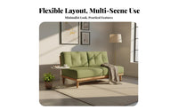 Japanese aesthetic Armless Wooden Sofa sturdy Wood Frame Armless Two-Seater Bench Space-Saving Living Room Furniture Minimalist Design for Apartment Dwellers, Homeowners, Students, Study, Bedroom, Entryway, Reception Area