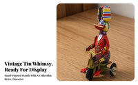Retro Tinplate Duck with Umbrella Vintage-Style Duck on Tricycle Nostalgic Old-Fashioned for Collectors, Display Shelves, Cafes, Taverns