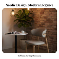 Upholstered Arched-Back Chair Nordic Design Accent Seat Thickly Padded