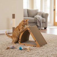 Triangle Cat Scratcher Multi-Functional Cardboard Cat Scratcher Less Mess Corrugated Scratching Pad