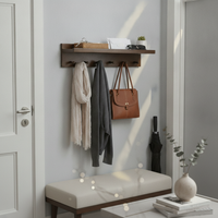 Coat Hook Rail with Shelf Multi-Functional Entrypath Organizer Clutterwithexit damage