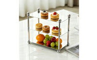 Three-Tier Tray Stand Rectangular Rectangle Tray Compact for Buffets, Bakeries