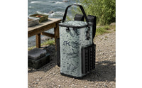 Tackle Backpack with Rod Holders EVA Hard-Shell Fishing Backpack Fishing Gear Bag Two Shoulder Straps Zippered Top