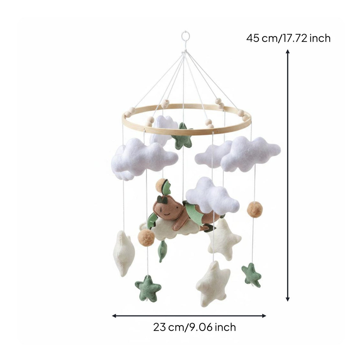 Felt Crib Mobile Developmental Cloud Crib Mobile Gender Neutral for Newborns