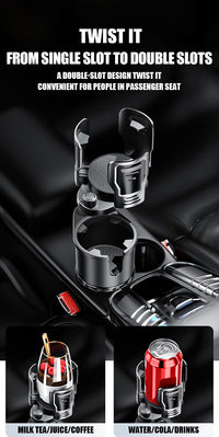 SB-2099 Multifunctional Car Cup Holder with Lock, ABS, for Center Console