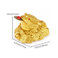 Wealth Three-Legged Toad with Coin Traditional Three-Legged Toad Ornament Miniature Figurine Compact for Display Cabinet, Shop Counter