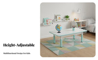 Kids Table and Chairs Set Writable Surface Adjustable Kids Table and Chair Set Wipe-Clean Desktop children's Erasable Drawing Desk for Home, Classroom