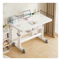 Activity Desk Adjustable Learning Table Ergonomic Student Desk with Storage Children's Desk and Chair Set Engineered Wood Waterproof Finish Suitable for Children and Teenagers Study Room