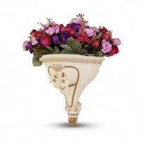 Wall Vase with Floral Relief Embossed Wall Vase Decorative for Entryway