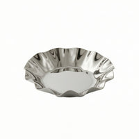 Reflective Stainless Steel Serving Tray Decorative Wavy Serving Dish Rust-Resistant Platter Elegant for Parties