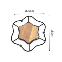 Heat Resistant Pot Stand Non-Slip Metal and Wood Trivet