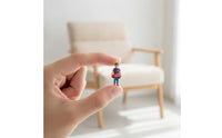 Miniature Child with Toy Car Hand-Painted Standing Boy Figure Tiny Figurine for Hobbyists, Collectors