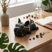 Canine Tissue Box Multifunctional Canine Statue Tray Cute Home Decor for Coffee Table