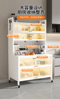 Kitchen Storage Rack Multi-functional Floor-standing Multi-layer Microwave Oven Pot Pan Storage Cabinet Simple Bookshelf