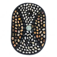 Foot Massage Mat Smooth Stones Pebble Massage Mat Woven Border