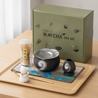 Japanese Style Matcha Bowl Set with Bamboo Whisk and Accessories