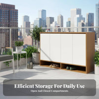 Shoe Storage Cabinet Large Capacity Shoe Organizer Entryway Cabinet Space-saving Furniture with Wood Grain Finish Suitable for Families Adults Hallway Balcony Mudroom