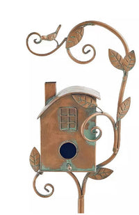 Outdoor Metal Birdhouse Garden Stakes Set of 5