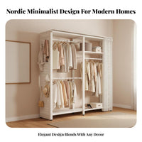 Modular Clothes Rack with Pegboard Heavy Duty Metal Garment Rack with Shelves Sturdy and Sturdy Freestanding Wardrobe System Organizer for Homeowners
