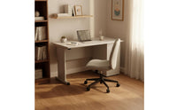 Metal Office Desk with Locking Drawers Wide Desktop Steel Computer Desk Built-in Cable Management Single Person Workstation with Storage for Dorm Room