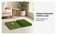 Two Pile Heights Two-sidedSided Golf Mat Layered Design Golf Practice Mat Rectangular
