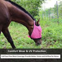Fly-Proof Horse Face Mask Cool Breathable Mesh Insect-Repellent Sunshade Horse Hood Equestrian Supplies